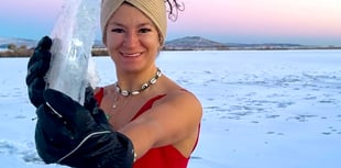 Ice Maiden Zoe chills in hills for a dip in  Llyn Cwm Llwch 