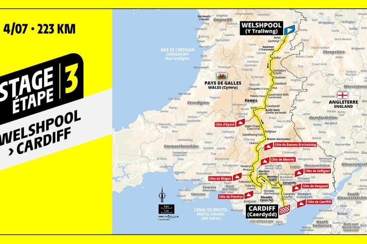 The map for Stage 3 of the 2027 Tour de France
