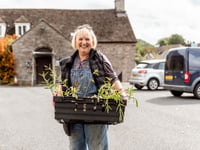 Which 17 Powys groups benefited from Green Man grants last year?