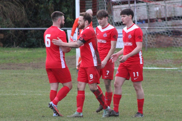 Match-winner Luke Boundford celebrates his 17th league goal of the season
