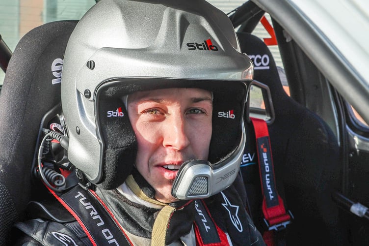 Brecon’s Joe Palmer (pictured) and co-driver Steve McPhee celebrated a superb podium finish at the Matt Edwards Rallysport Showground Stages 2026, held at Llanelwedd last weekend