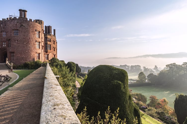 The view from the terrace at Powis Castle