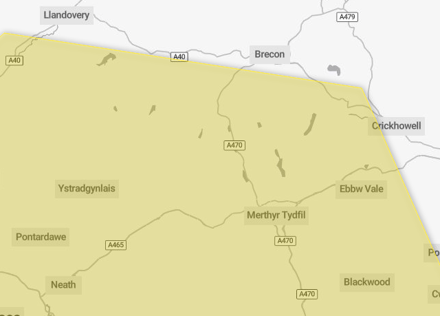 Yellow warning issued for Powys as Storm Ingrid brings wind and rain