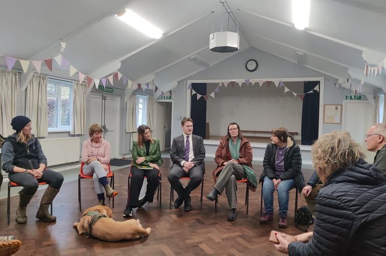 Jane Dodds MS and David Chadwick MP meeting with residents of Cwmdu