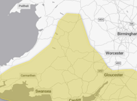 Yellow rain warning for Brecon and Radnorshire as 50–80mm expected