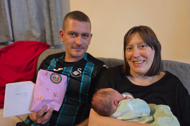 Emma Brooks and Steven Thomas welcomed baby Olivia Rae at home in Builth Wells on Christmas Day