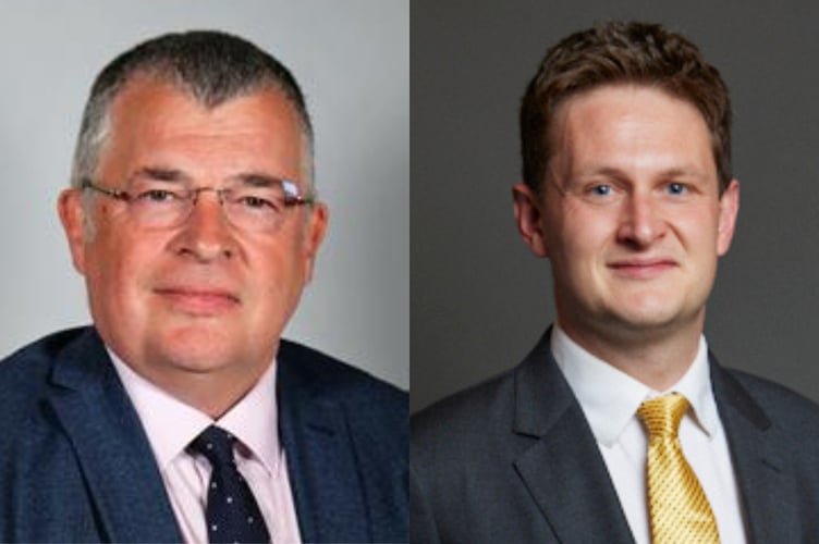 Cllr Iain McIntosh (left) and MP David Chadwick (right). Cllr McIntosh has called on the MP to explain his vote on Troubles legislation