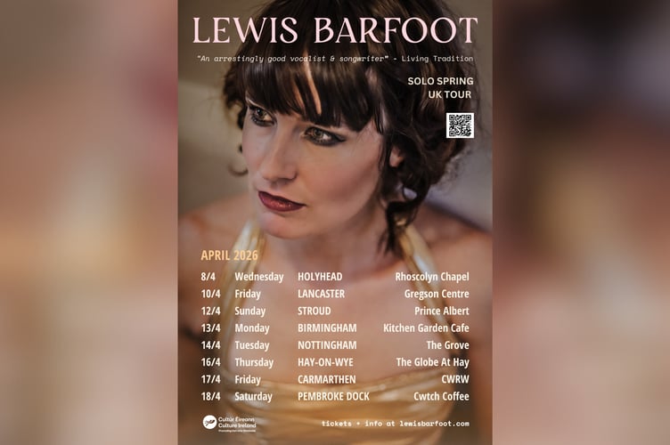 Lewis Barfoot will be stopping at The Globe in Hay as part of her eight-date solo UK tour, supported by Culture Ireland. It follows a successful solo tour in November 2024.