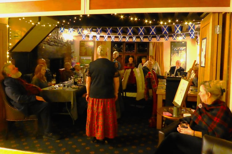 Members and guests of the Builth Wells Branch of the Royal Naval Association enjoy a Burns Night Dinner at Builth Wells Golf Club