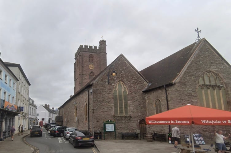 St Mary’s Street in Brecon, where a consultation is planned on reversing the one-way traffic flow