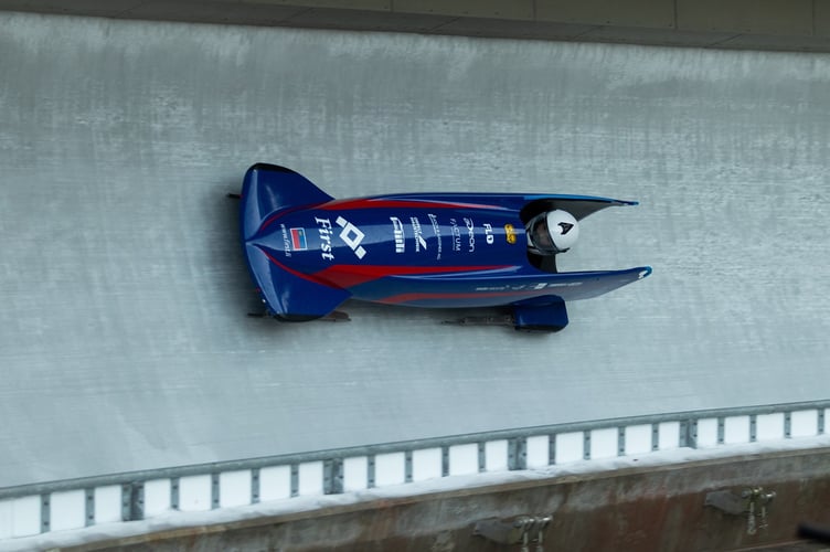 Bobsleigh stock photo
