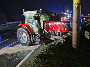 Tractor loses wheel in crash with car on A40 at Crickhowell