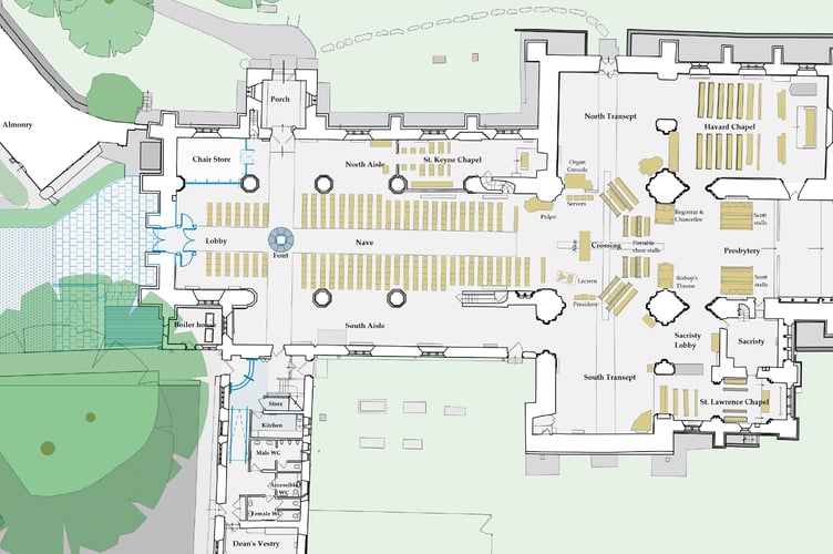 The proposed new layout of the cathedral