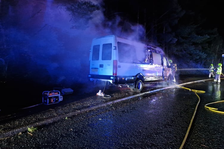 Emergency services used hose reels and breathing apparatus to extinguish the blaze