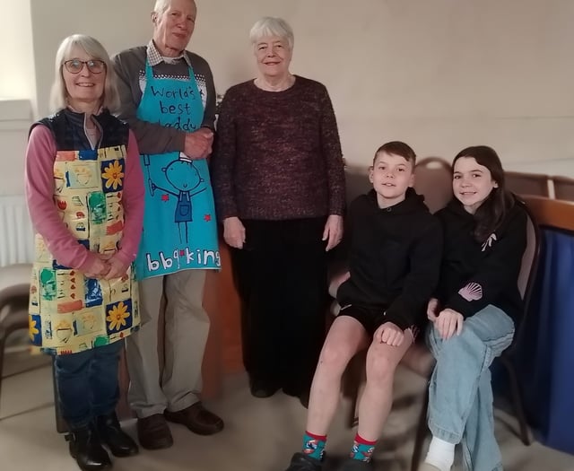 Pancakes and prizes at well-attended church lunch