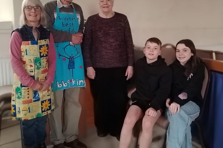 Organisers and helpers of the Pancake Day at St James’ Church, Llanwrtyd Wells
