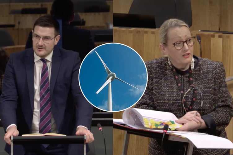 Brecon and Radnorshire MS James Evans challenges Rebecca Evans MS on turbine and pylon proposals