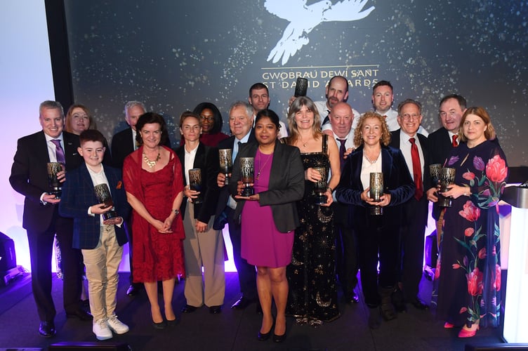 Winners of this year’s St David Awards pictured at the Senedd ceremony