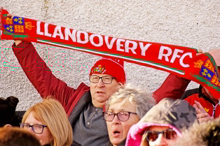 Llandovery supporters celebrate their semi-final win