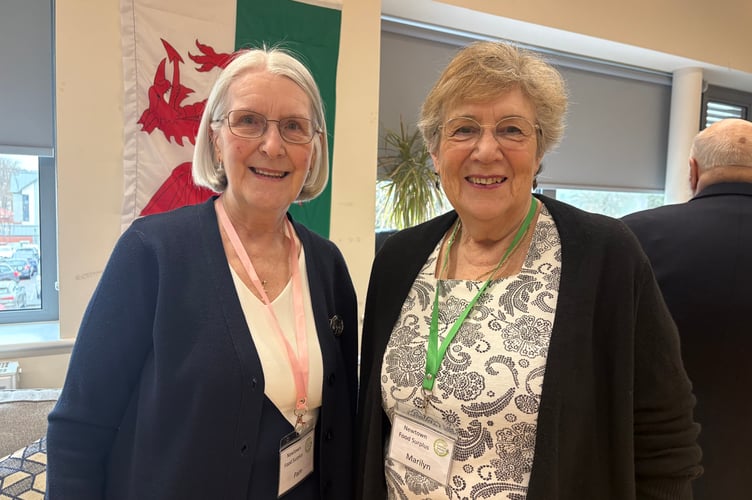 Pam Lyons (left) volunteers with Newtown Food Surplus