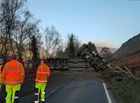 A470 remains closed after lorry overturns near Rhayader