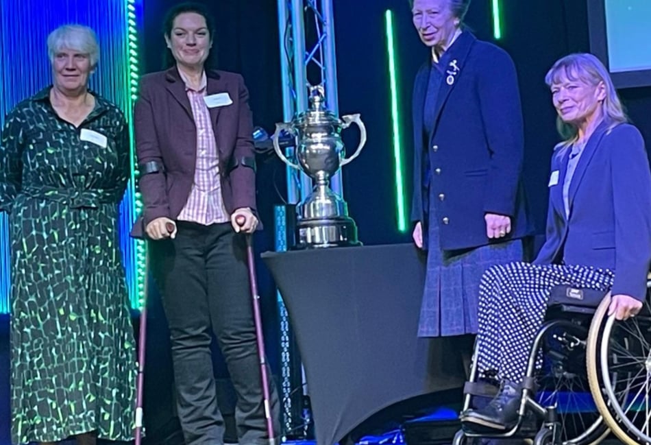Princess Anne presents top award to Brecon para driver