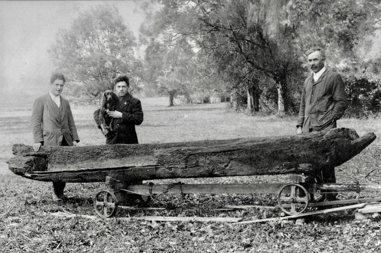 The original ninth-century logboat after its discovery at Llangors Lake