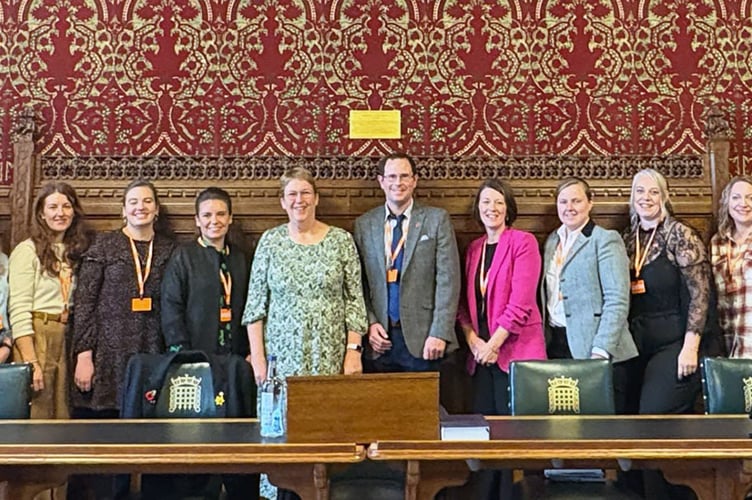 Members of the latest Rural Leadership Programme cohort at the UK House of Common, with RWAS chief executive Aled Rhys Jones.