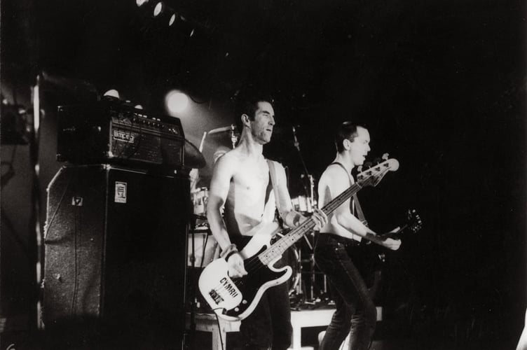 Rhys on stage with Yr Anhrefn