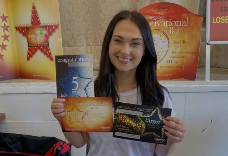 Whitley Lloyd says support from her Slimming World group in Brecon has been key to her success