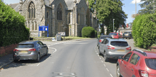 Spa Road in Llandrindod Wells currently closed