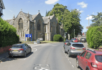 Spa Road in Llandrindod Wells currently closed