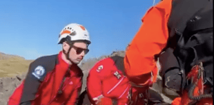 Rescue team assist with airlift as walker suffers lower leg injuries