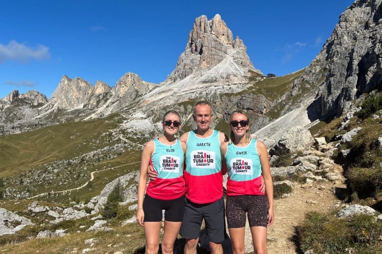 Gareth Davies and his daughters Gwen and Elin, from Cefn Gorwydd