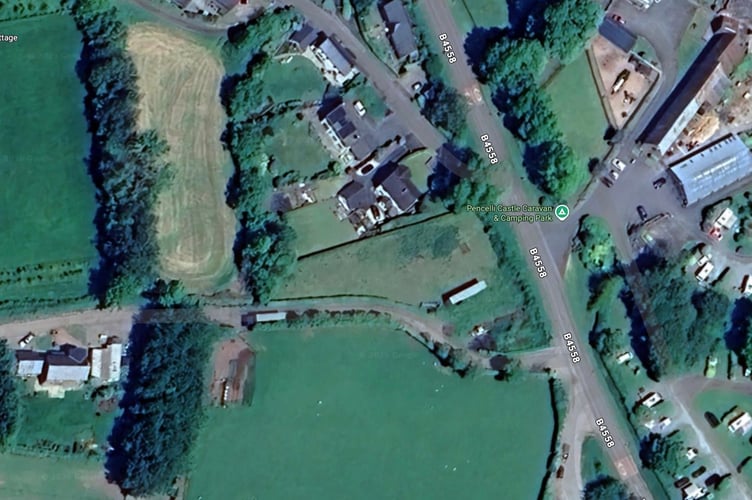 The site in Pencelli where five homes had been proposed is in the centre of the frame