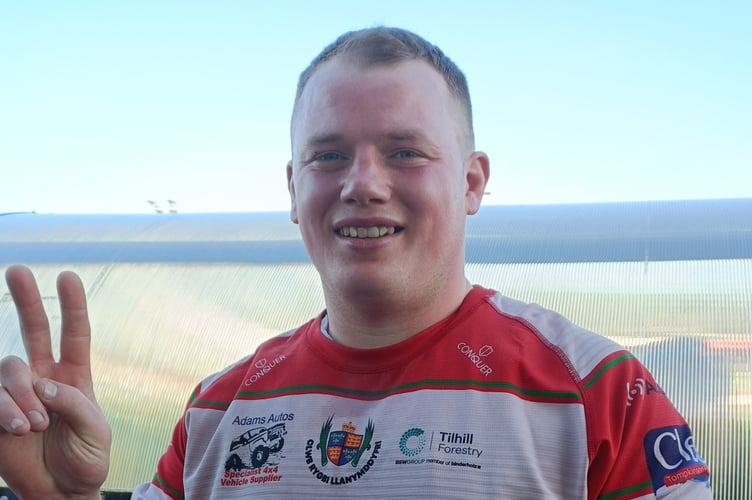Man of the match Llandovery prop Jamie Hughes, who scored two first-half tries in the win over RGC