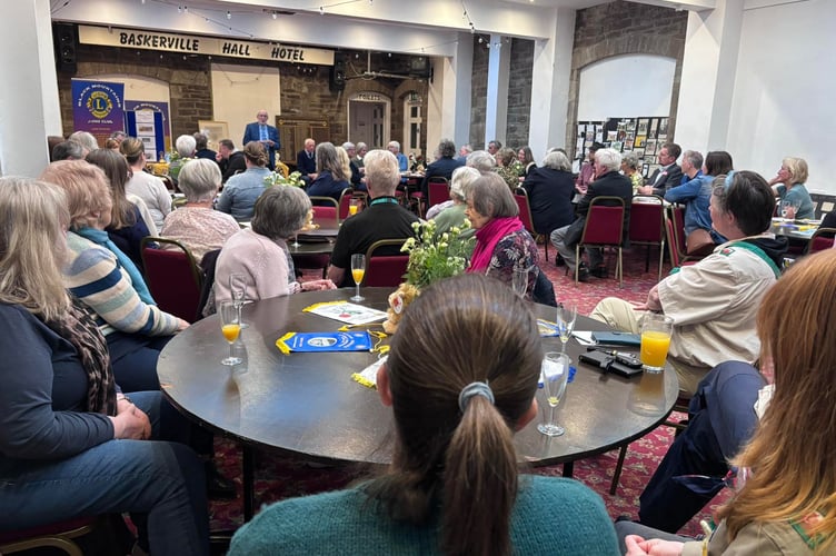 Lions Club members and guests gather at Baskerville Hall Hotel for the group’s final act of giving