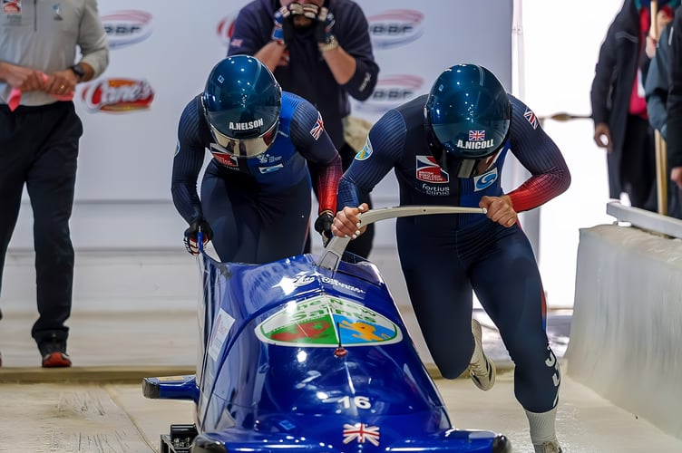 Adele Nicoll in action during a bobsleigh run