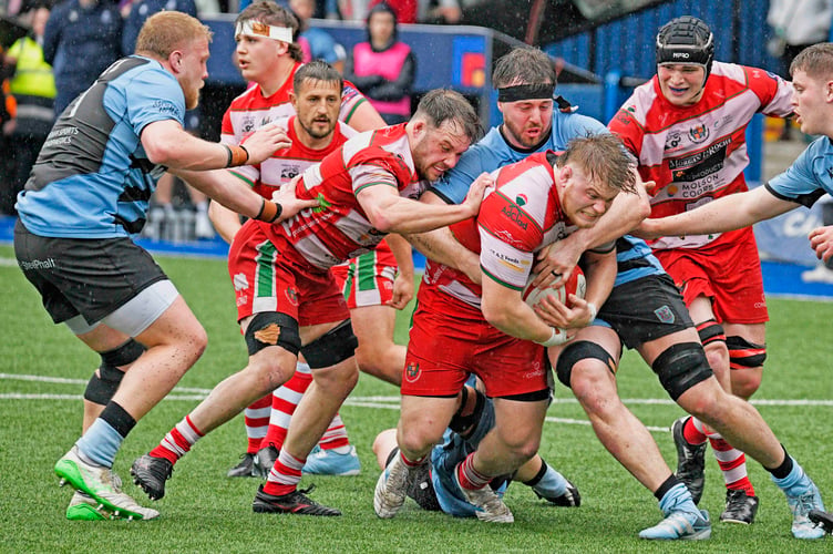 Gabe Howley on the attack for Llandovery