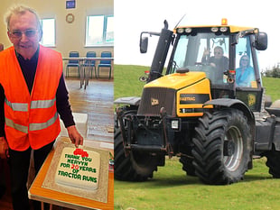 Mervyn Price honoured after 20 years organising tractor run