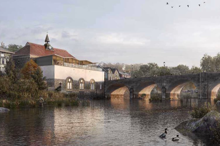 How the extension on the river side of Wyeside Arts Centre could look