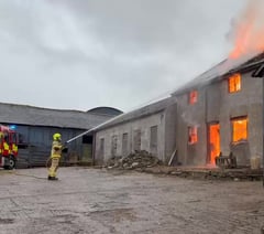 Large agricultural building destroyed in overnight fire