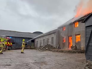 Large agricultural building destroyed in overnight fire