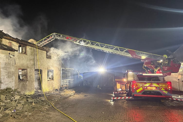 Fire crews at the scene