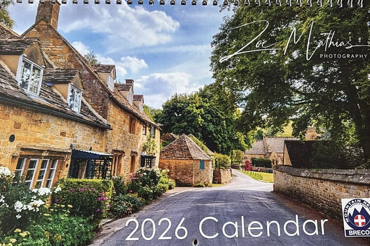 Zoe Mathias’s charity calendar, which raised £260 for Brecon Mountain Rescue Team