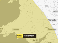 Thunderstorm warning in place across Brecon and Radnorshire today