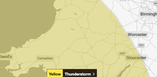 Thunderstorm warning in place across Brecon and Radnorshire today