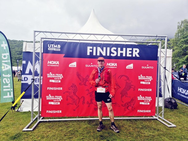 Kenny Reid after completing the Ultra-Trail Snowdonia 50k in Eryri National Park