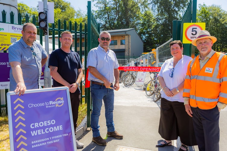 The grand pening of the new “Choose to Reuse” shop at Brecon Household Recycling Centre