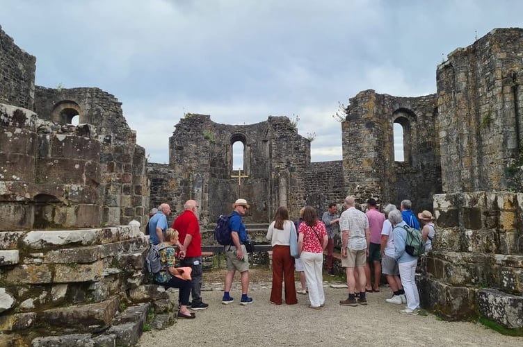 The Brecon-Gouesnou Twinning Association during a visit to Landévennec Abbey